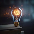Business insight Light bulb with brain, a symbol of innovative thinking