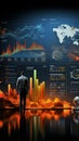 Business insights unfold through financial diagrams, visualizing data and strategic analytics
