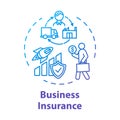 Business insurance concept icon. Savings protection. Money loss prevention. Policy for employee. Capital growth idea Royalty Free Stock Photo