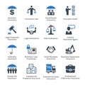 Business Insurance Icons - Blue Series Royalty Free Stock Photo