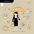 Business Insurance Services conceptual . Business woman holding