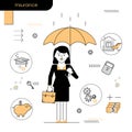 Business Insurance Services conceptual . Business woman holding