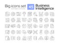 Business intelligence line icons set Royalty Free Stock Photo