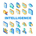 Business Intelligence Technology Icons Set Vector Royalty Free Stock Photo