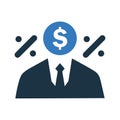 Business, interest, loan icon. Simple editable vector graphics