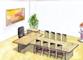 Business interior illustration