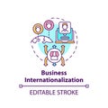 Business internationalization concept icon