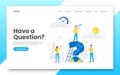 Business internet landing page concept template. Teamwork characters working together Royalty Free Stock Photo