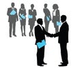 Business interview -people silhouette Royalty Free Stock Photo