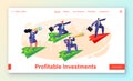 Business investment banner with flat people characters.