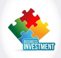 Business investment color puzzle piece Royalty Free Stock Photo