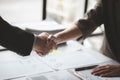 Business investor group handshake, Two businessmen are agreeing on business together and shaking hands after a successful Royalty Free Stock Photo