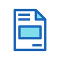 Business Invoice Filled Line Icon Blue Color