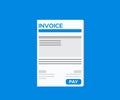 Business invoice form, Invoicing quotes, money bills or price invoices logo design. Payment agreement, Tax form, bill graphic. Royalty Free Stock Photo