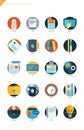 Business item flat design icon set