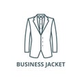 Business jacket line icon, vector. Business jacket outline sign, concept symbol, flat illustration