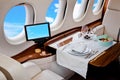 Business Jet airplane interior Royalty Free Stock Photo