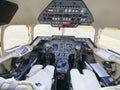 Business jet cockpit with modern instruments Royalty Free Stock Photo