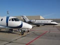 Business jets parked on Executive ramp