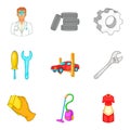 Business job icons set, cartoon style