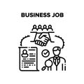 Business Job Relationship Vector Black Illustration