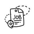 Business jobs hand drawn icon design, outline black, vector icon