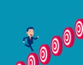 Business jump over target. Business success vector illustration