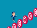 Business jump over target. Business success vector illustration