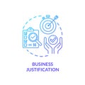 Business justification blue gradient concept icon Royalty Free Stock Photo