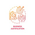Business justification red gradient concept icon