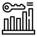 Business key graph icon outline vector. Telework home