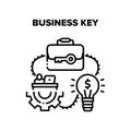Business Key Vector Black Illustration Royalty Free Stock Photo