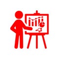 business keywords research analysis red icon