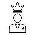 Business King Icon In Line Style