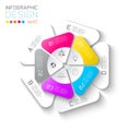 Business labels infographic on two layers circles bar.