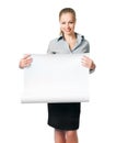 Business lady with blank Royalty Free Stock Photo