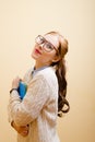 Business lady in glasses Royalty Free Stock Photo