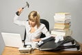 Business Lady with a Hammer Royalty Free Stock Photo