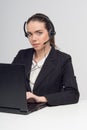 Business lady with laptop Royalty Free Stock Photo