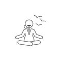 business lady meditating icon. Element of business lady different state for mobile concept and web apps. Thin line icon for websi