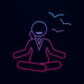 Business lady meditating nolan icon. Simple thin line, outline vector of businesswoman feeling and emonations icons for ui and ux