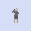 business lady thinks colored line icon. Simple colored element illustration. business lady thinks outline symbol design from Busin