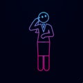 Business lady thinks nolan icon. Simple thin line, outline vector of businesswoman feeling and emonations icons for ui and ux,