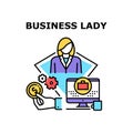 Business Lady Vector Concept Color Illustration Royalty Free Stock Photo