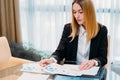 Business lady work manager documents office Royalty Free Stock Photo