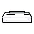 business laminator machine game pixel art vector illustration