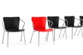 Business large meeting. Boss Chair Between other chairs. 3d rend Royalty Free Stock Photo