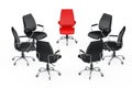 Business Large Meeting. Chairs arranging round with Red Leather Royalty Free Stock Photo