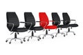 Business Large Meeting. Red Leather Boss Office Chair Between ot Royalty Free Stock Photo