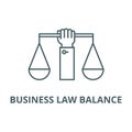 Business law balance line icon, vector. Business law balance outline sign, concept symbol, flat illustration Royalty Free Stock Photo